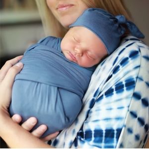 Pacific Blue Swaddle and Hat Set